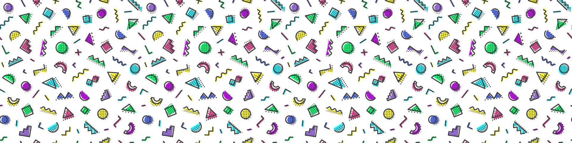 Memphis seamless pattern on white background vector