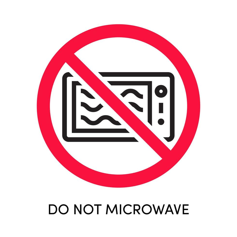 no microondas etiqueta vector