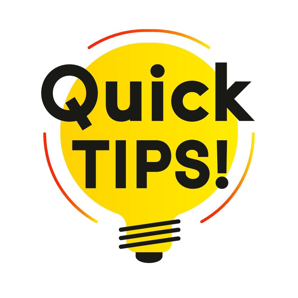 Quick tips label vector flat style