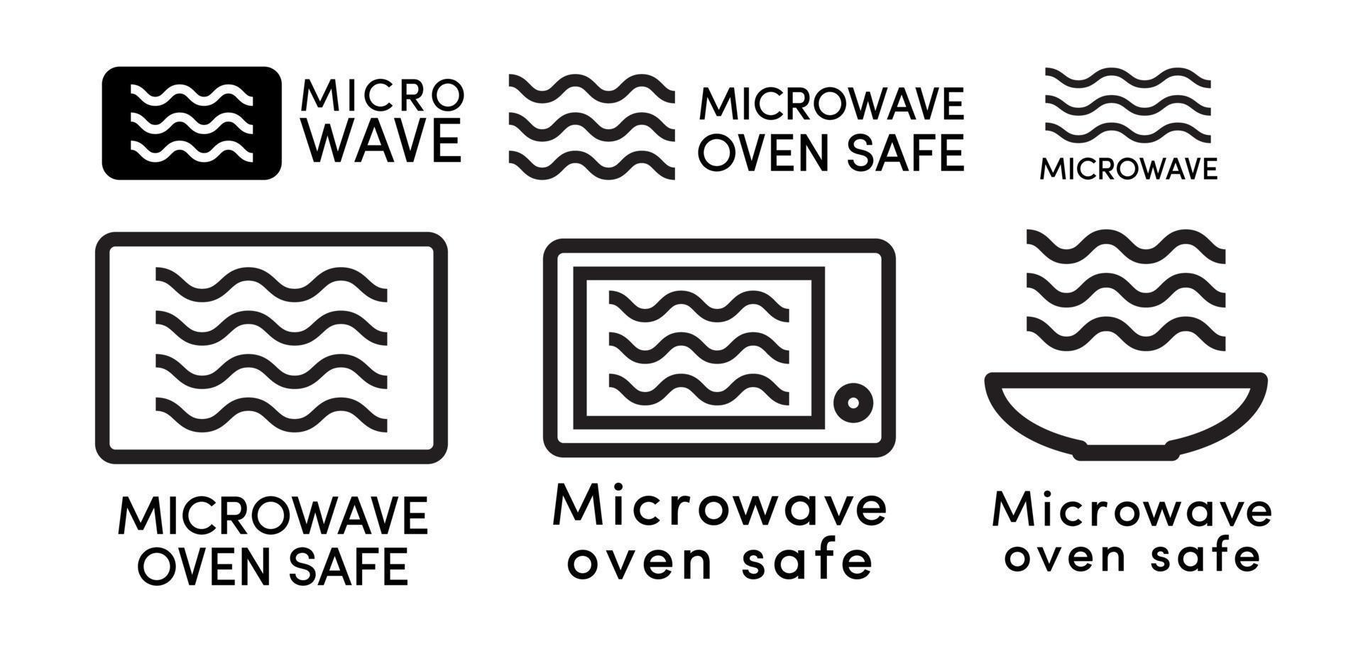 Microwave oven safe icon vector set line style 7224612 Vector Art at