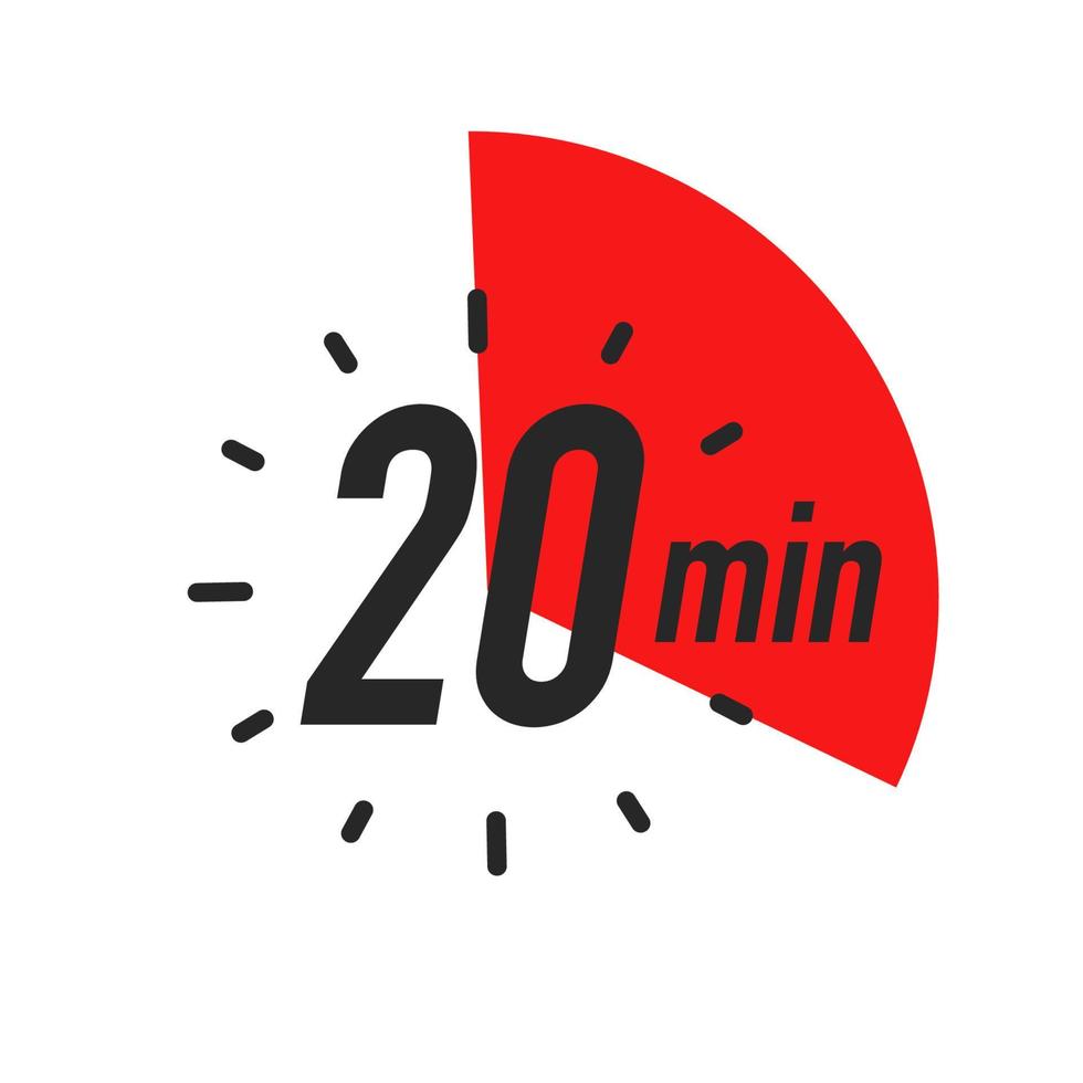 20 minutes timer symbol color style vector