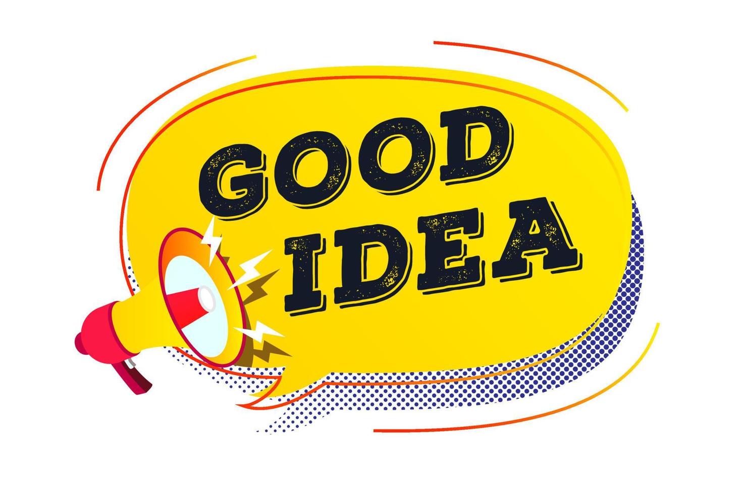 Good idea spech bubble with bullhorn vector