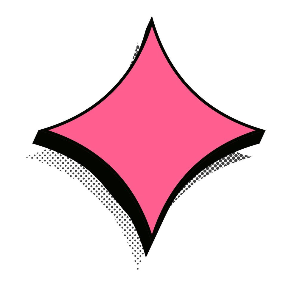 Adhesivo estilo retro color rosa semitono sombra vector