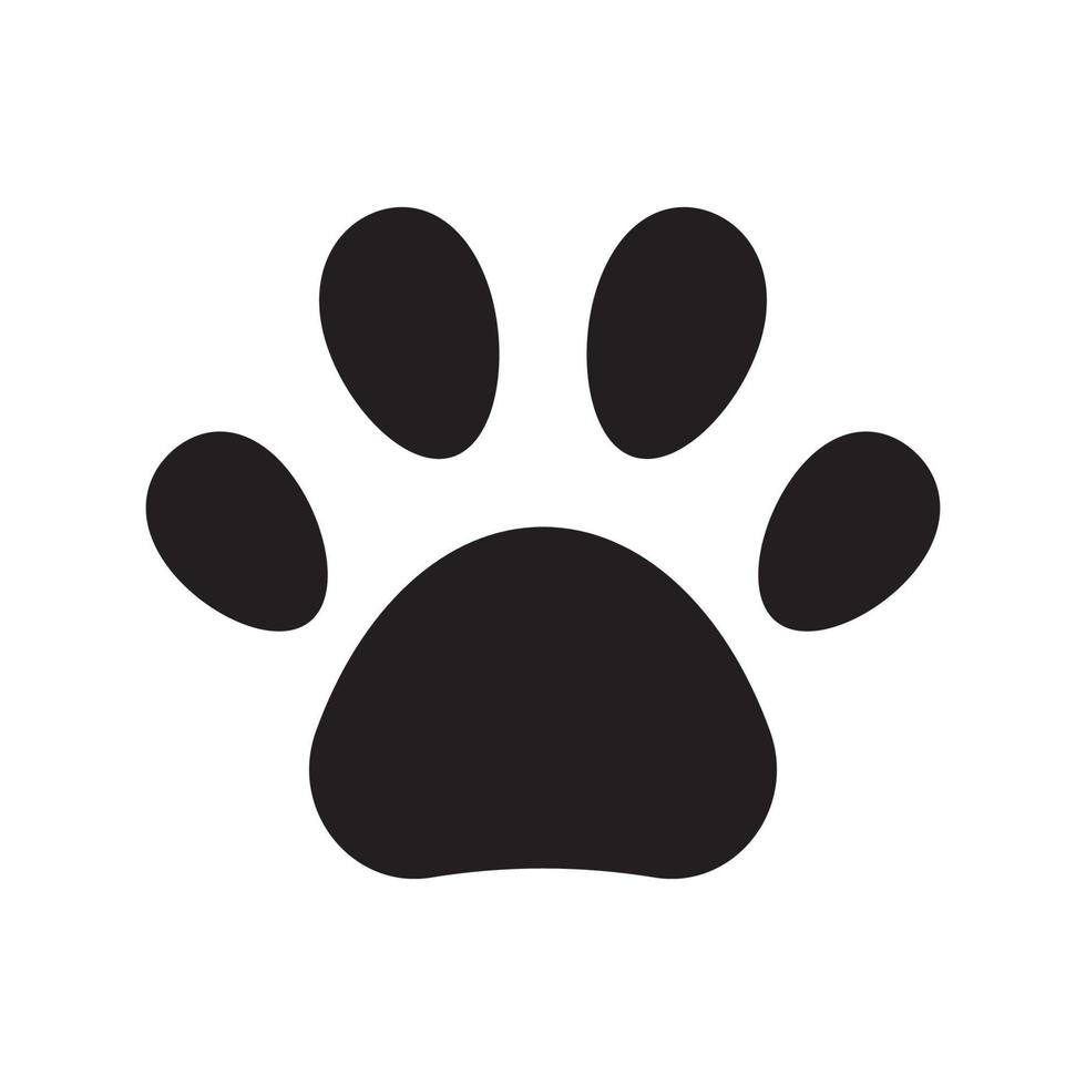 Paws icon black isolated on white background vector