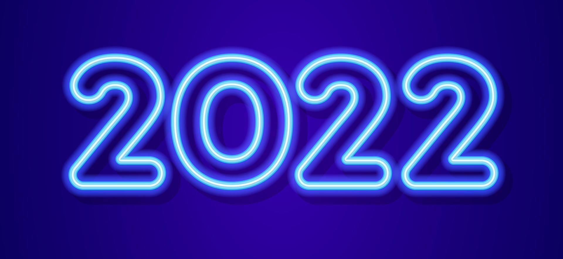 2022 sign neon style for christmas greeting card vector
