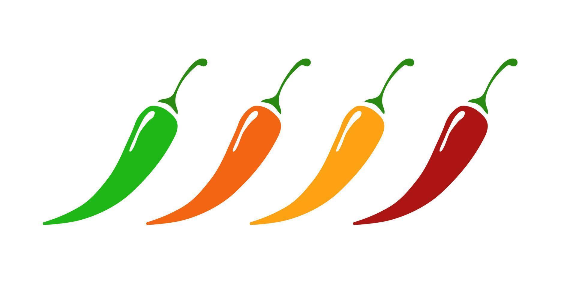 Spicy chilli pepper set different level 7224666 Vector Art at Vecteezy