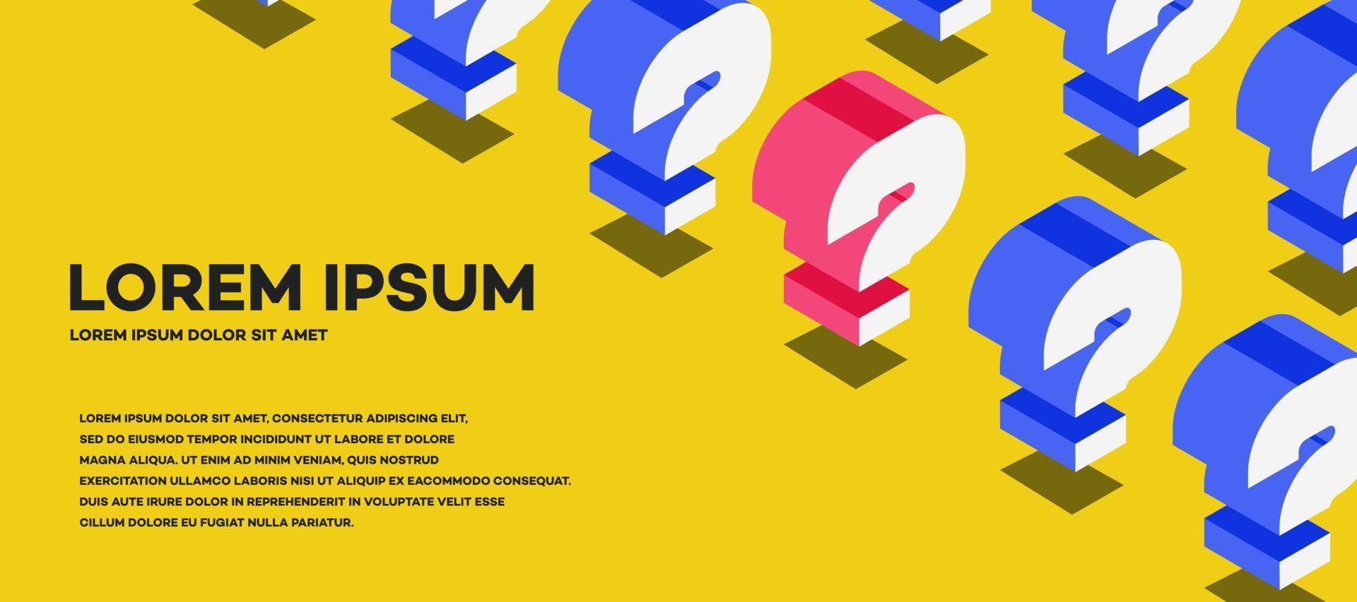 Banner question isometric style vector