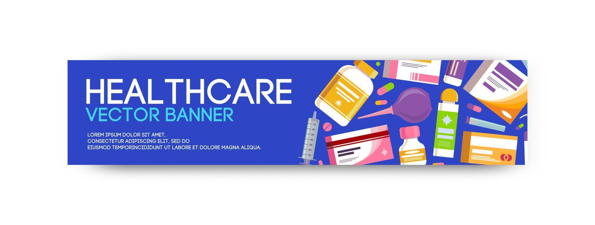 Medical healthcare banner flat style vector