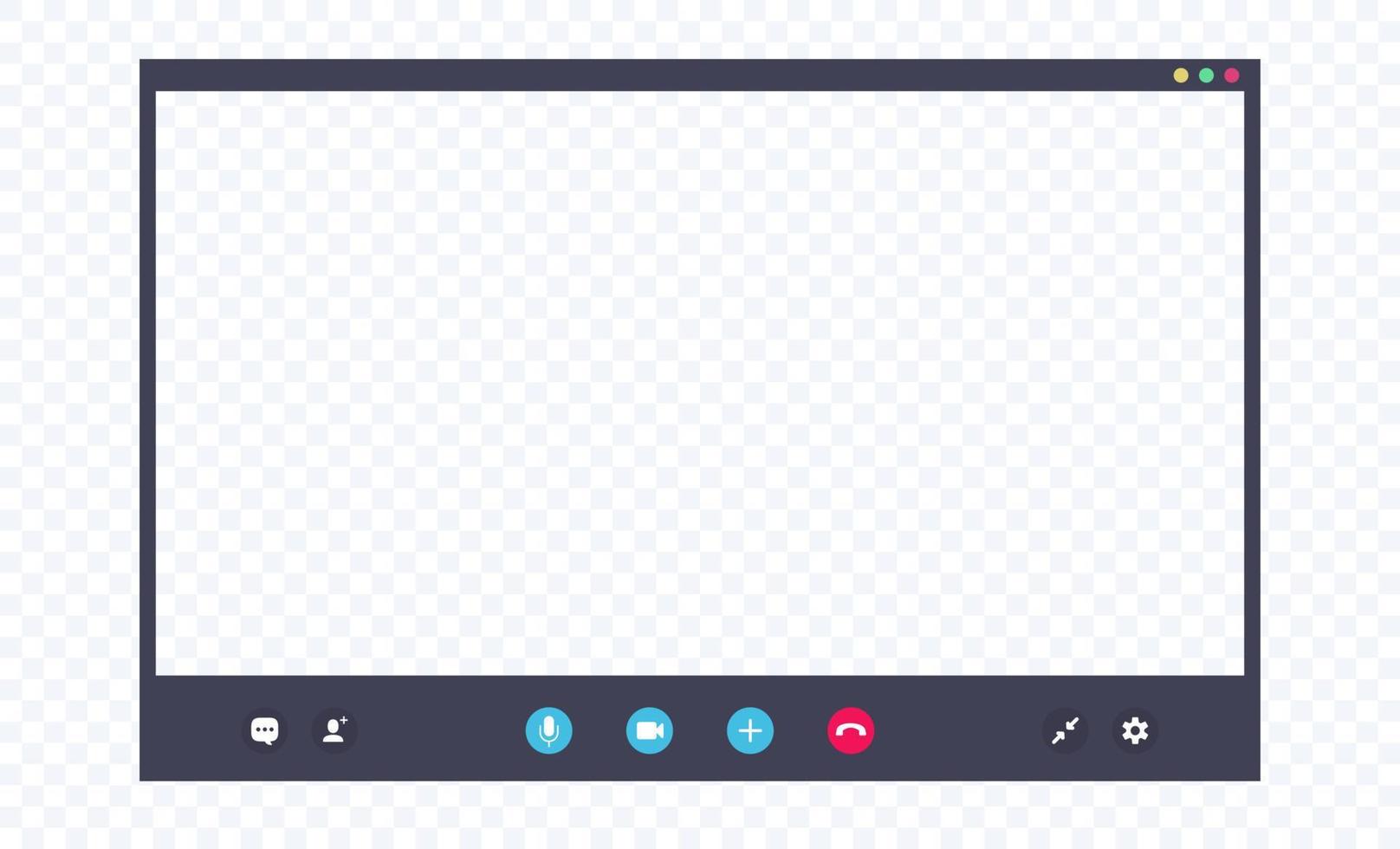 Call screen template on transparent background vector