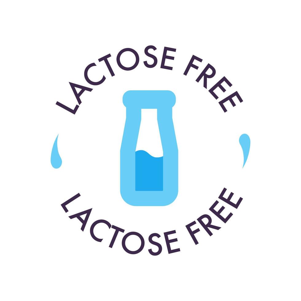 Lactose free label vector style