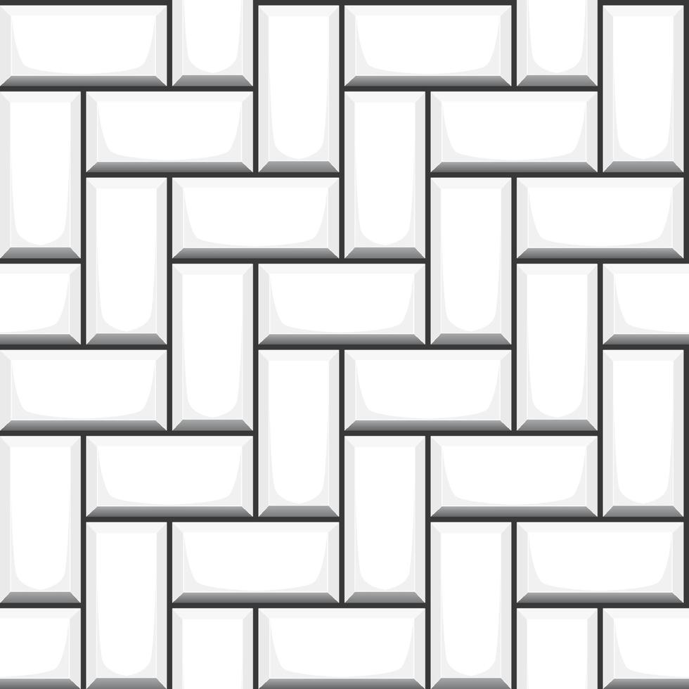 White herringbone subway tile seamless pattern vector