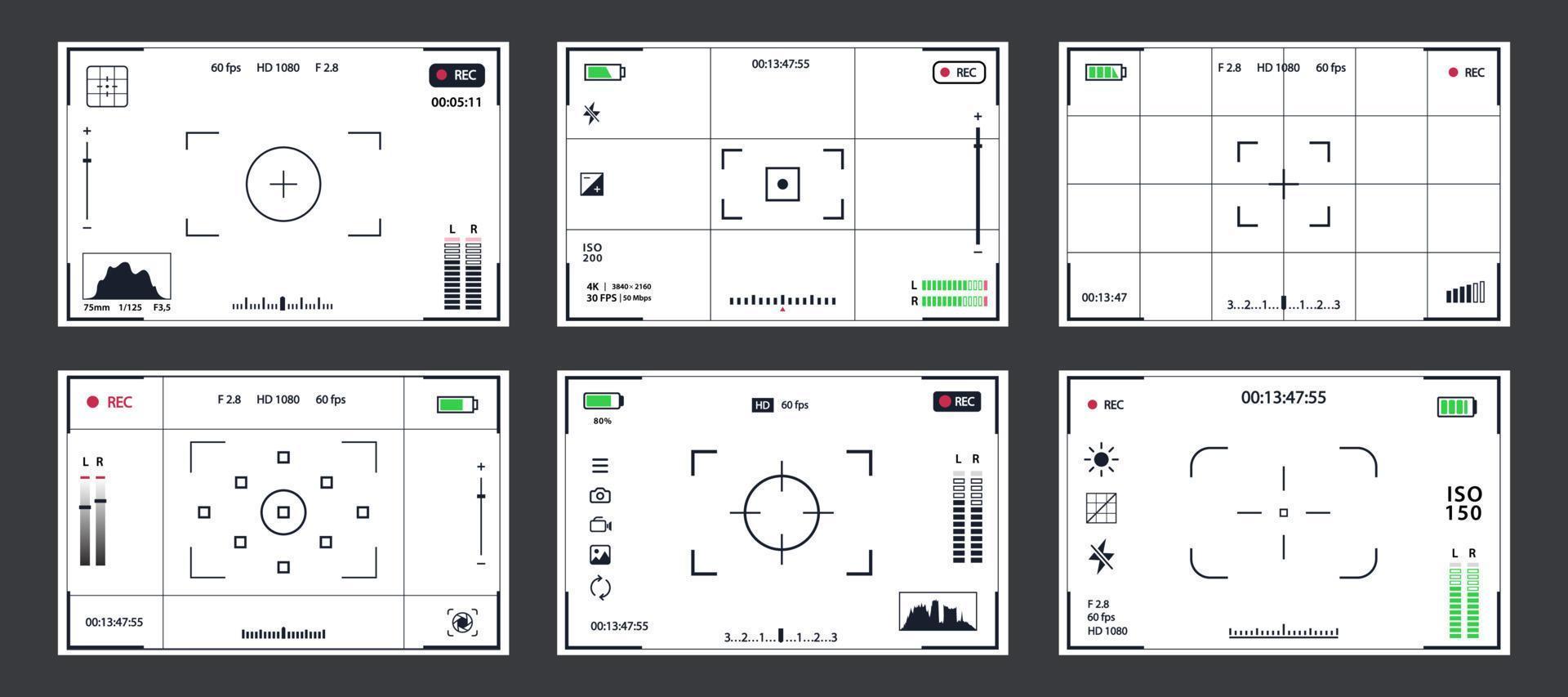 Viewfinder template vector set -record frame