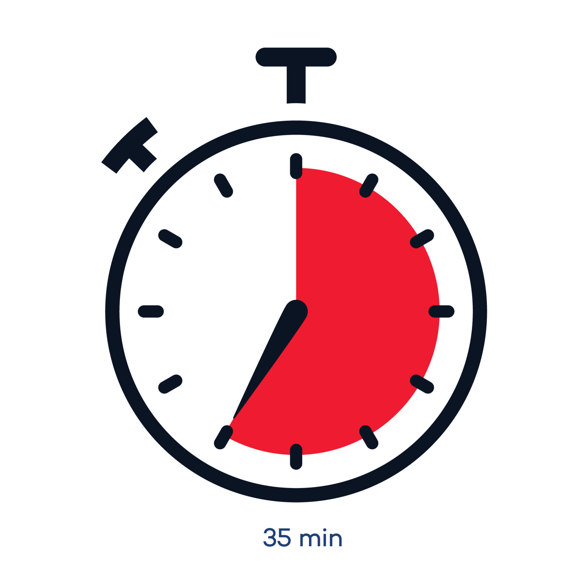 Timer 35 minutes symbol style Vector Art at