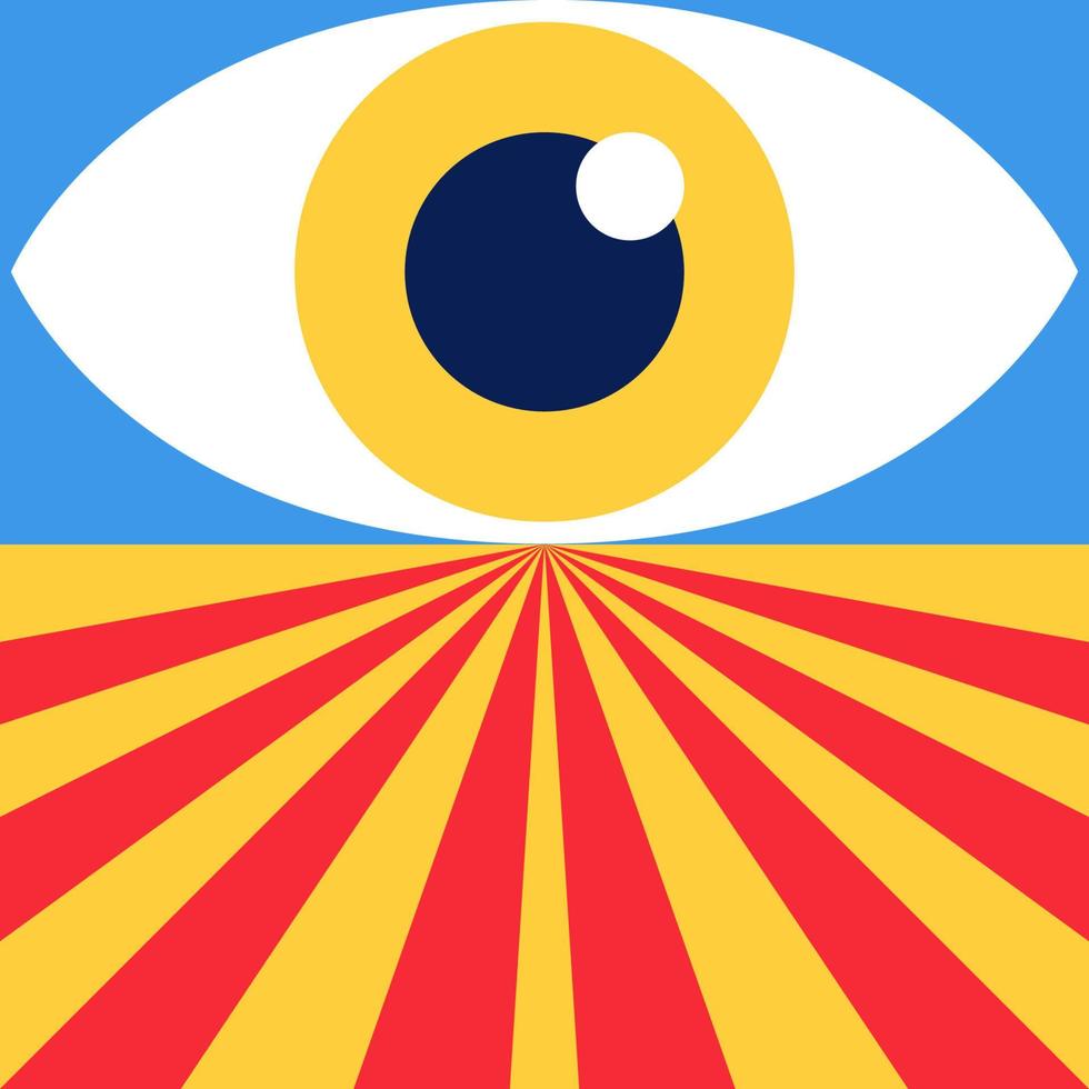 vector de banner de ojo de bauhaus abstracto