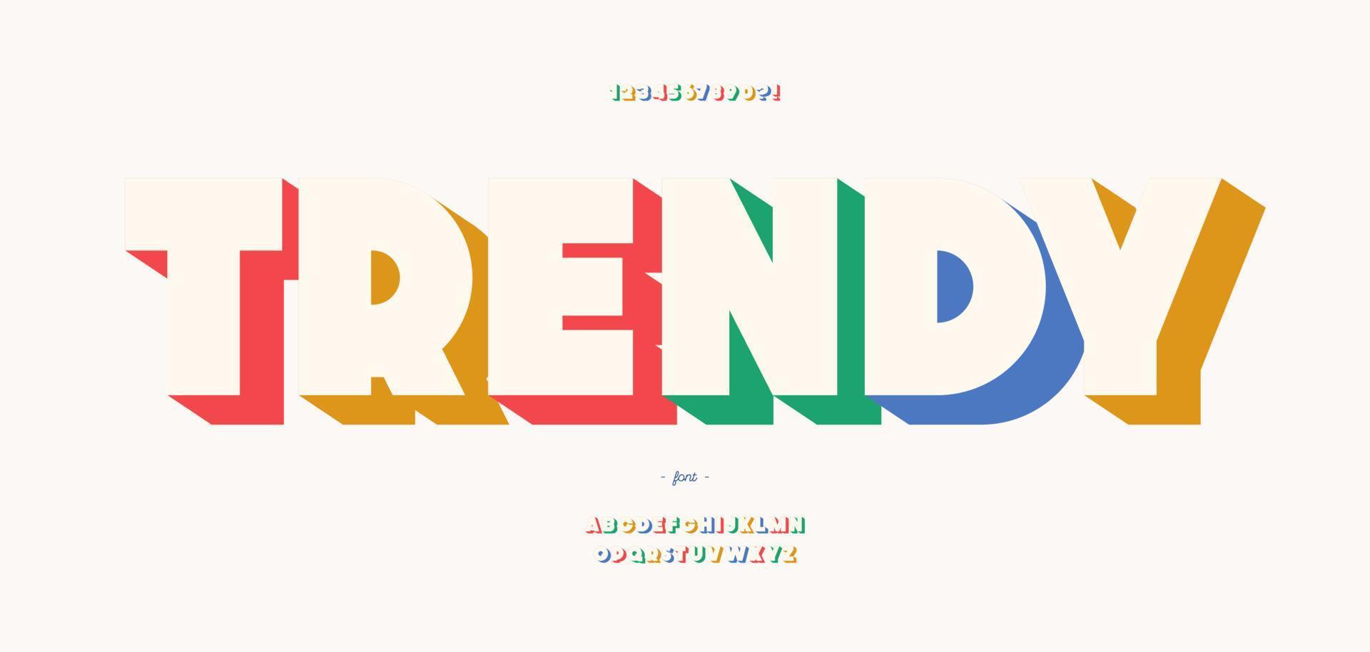 Vector trendy font 3d style modern typography