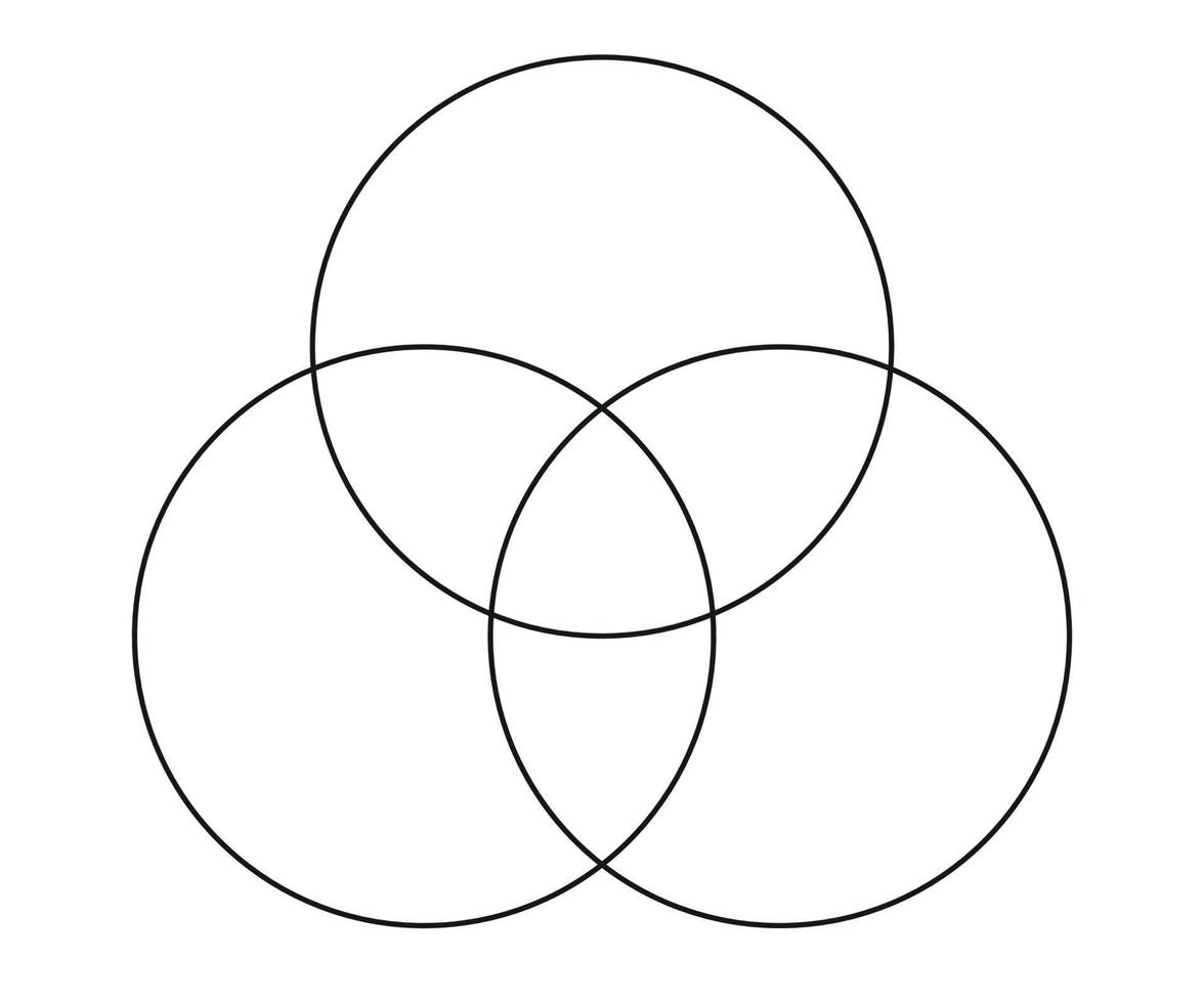 plantilla de vector de gráfico de diagrama de venn tres círculos