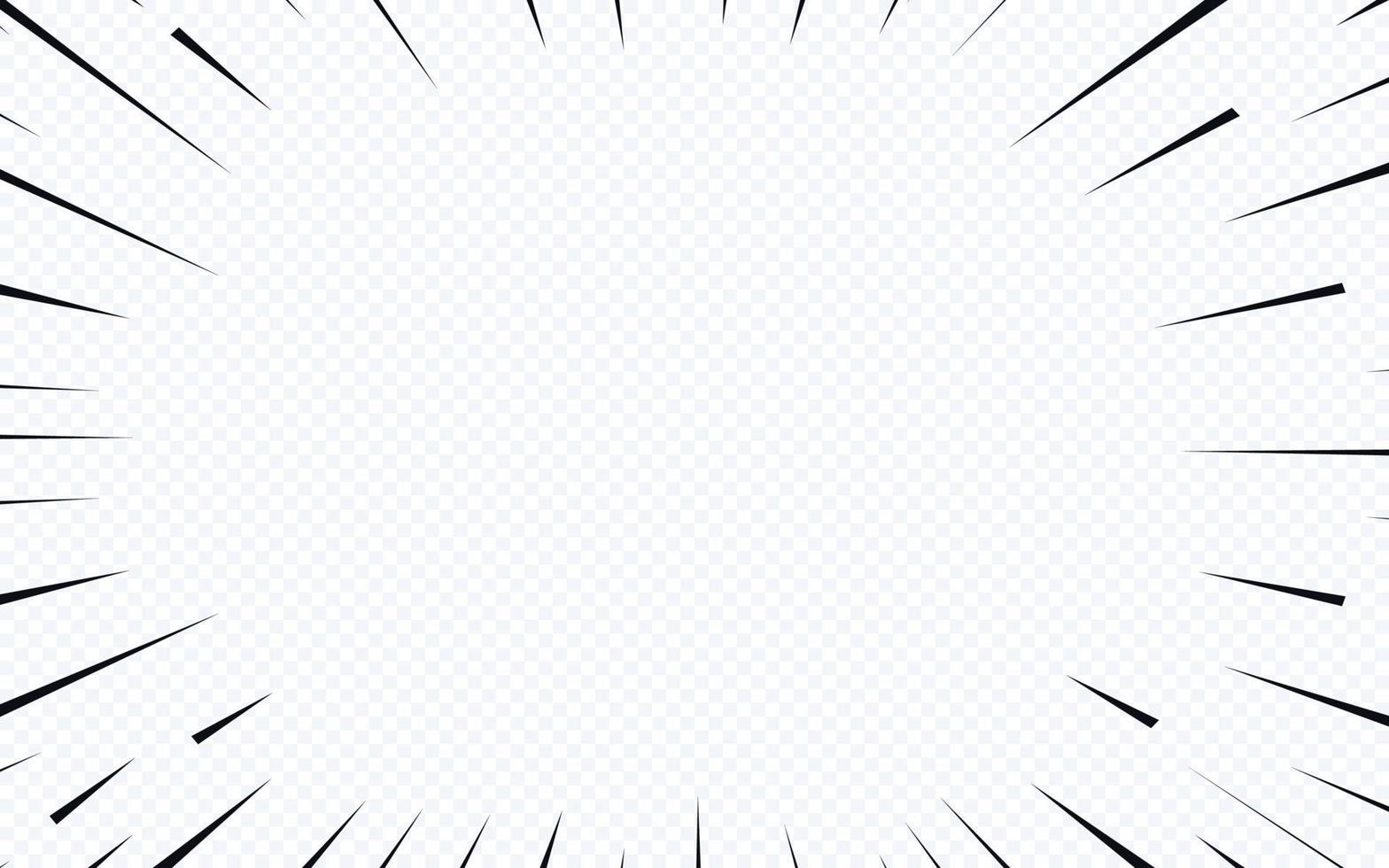 Comic book speed lines on transparent background vector