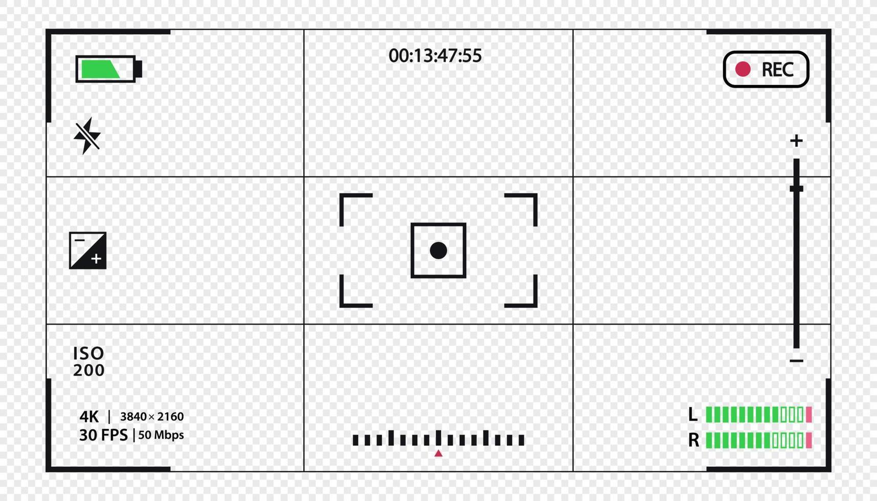 Vector viewfinder template- record frame