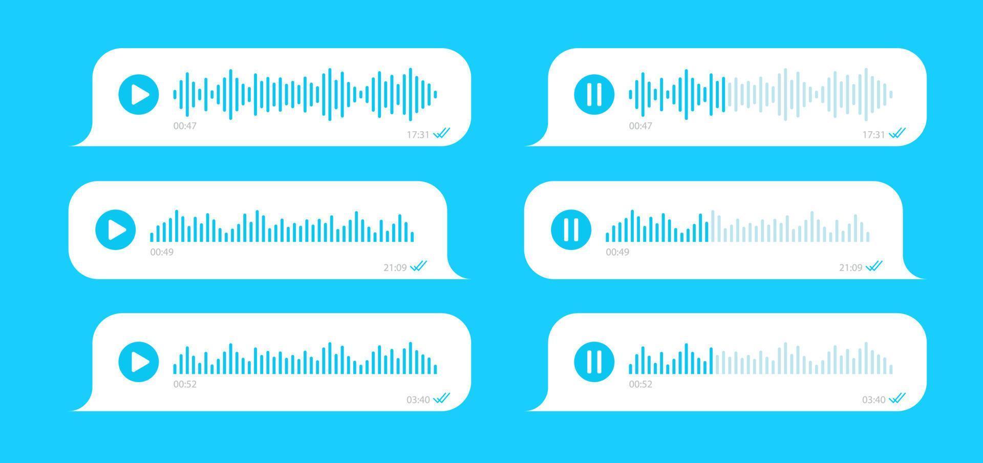 Voice message vector set ui interface