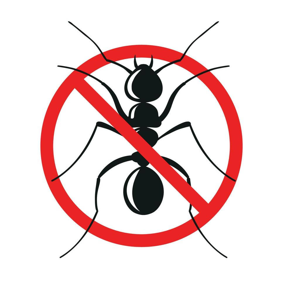 Ilustración de vector de signo de hormiga de advertencia