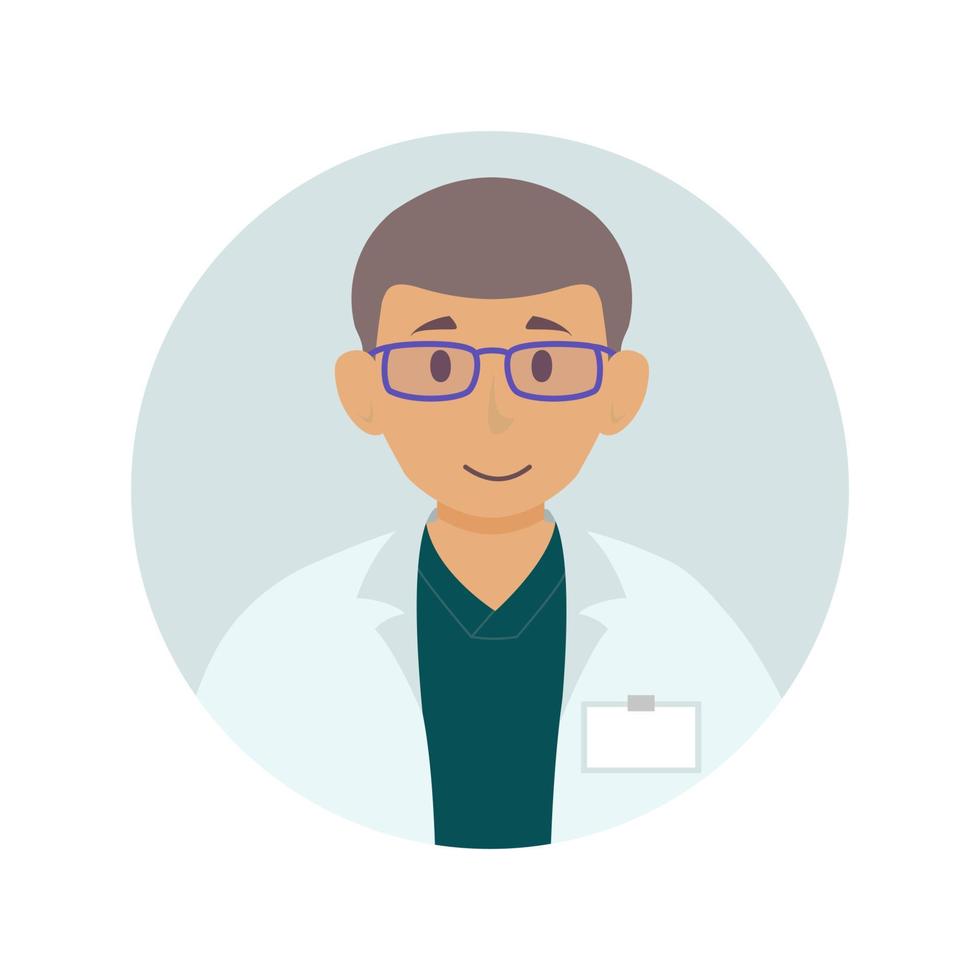 Flat doctor avatar for website chat window vector