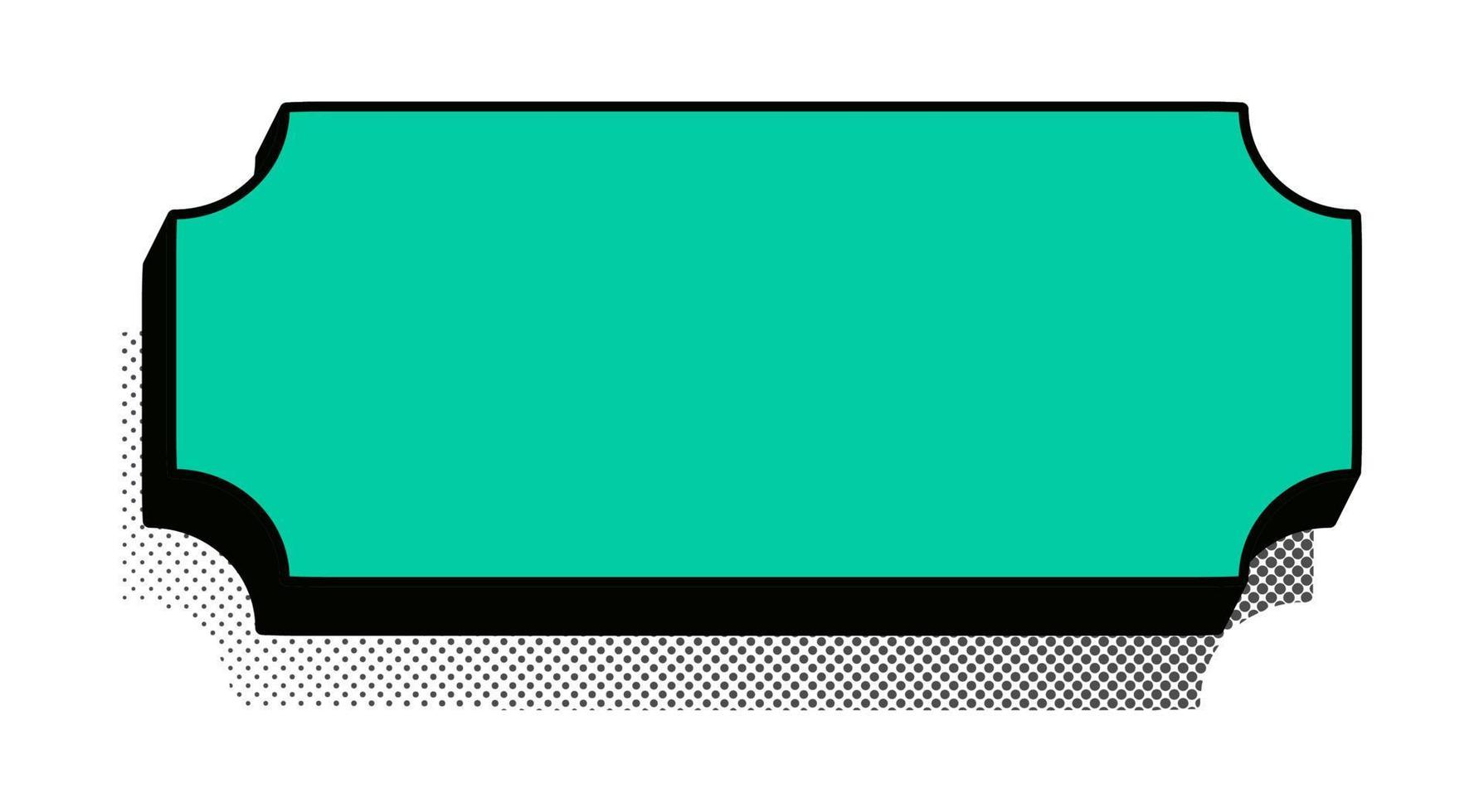 Sticker retro style green color halftone shadow vector