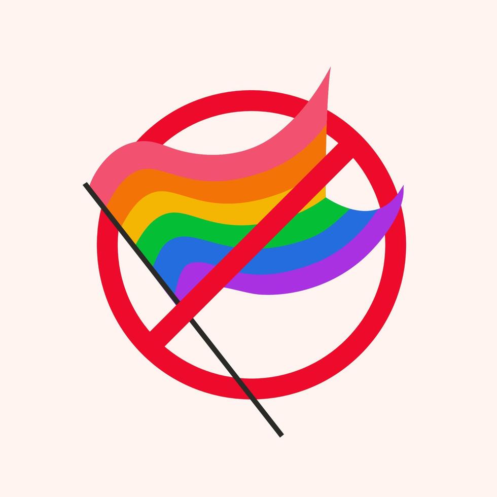 Sign stop lgbtg flag vector