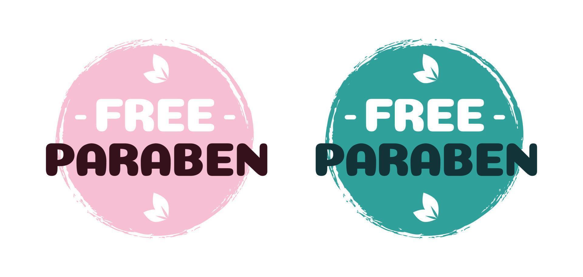 Free paraben vector label for cosmetic natural ingredients