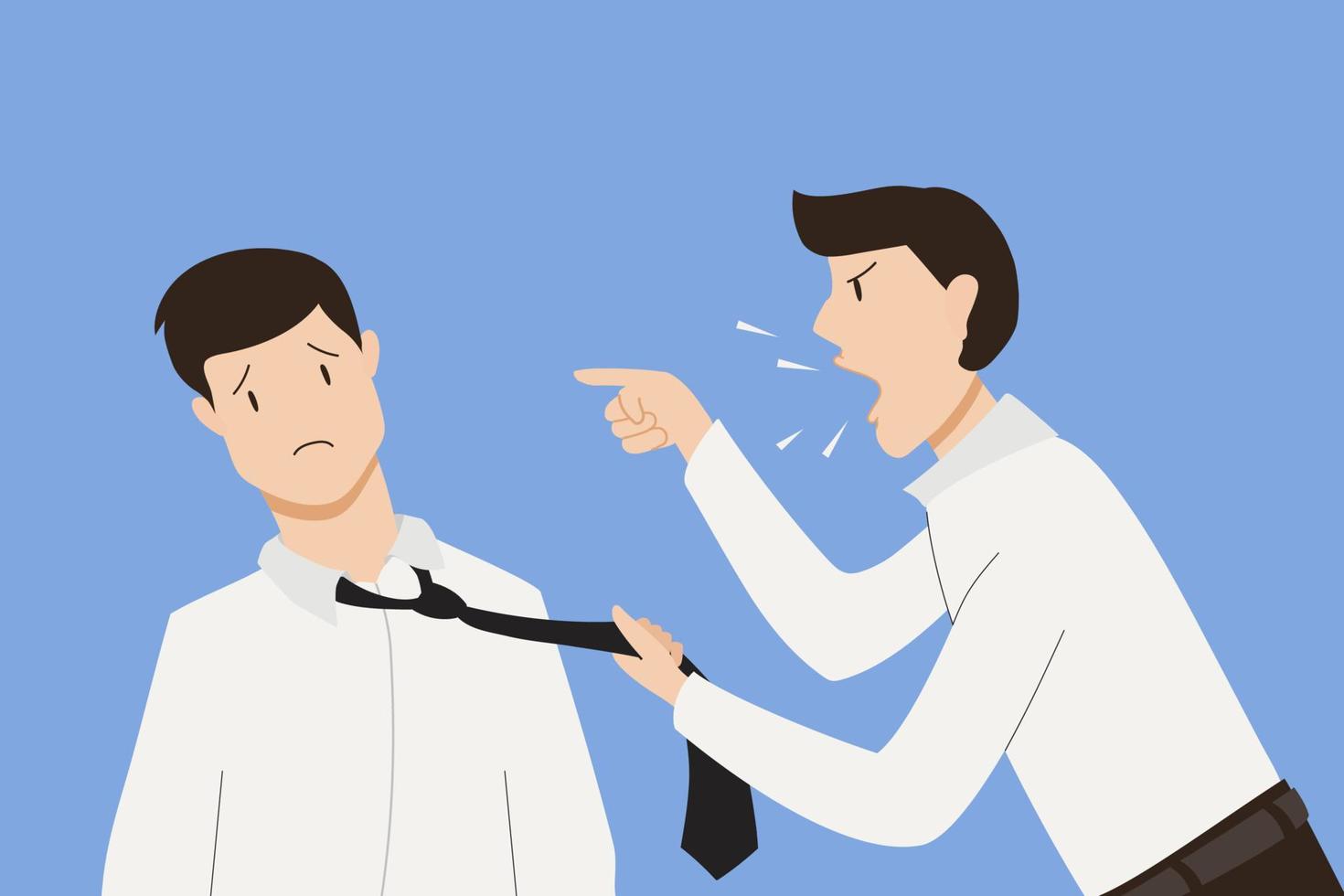 Boss yell at the employee illustration vector