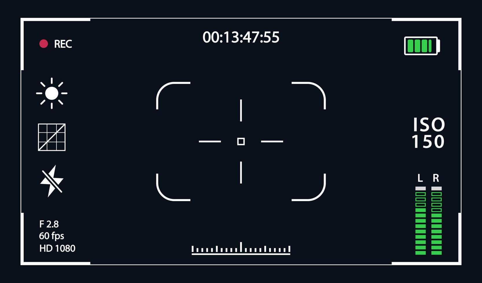 Viewfinde template record frame vector