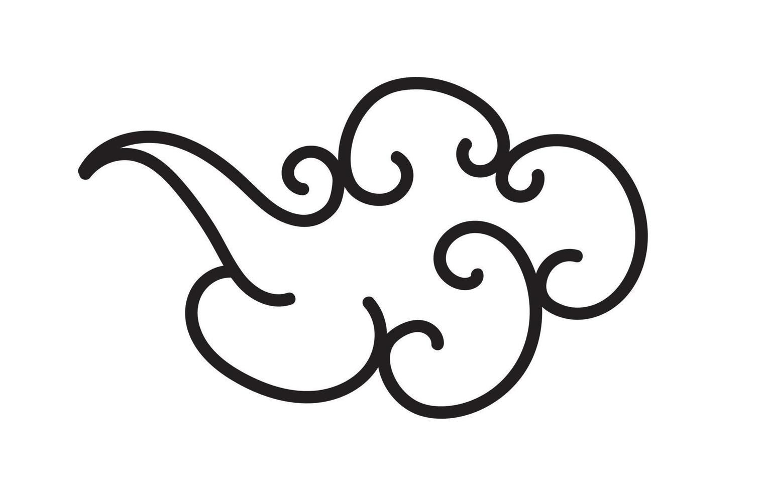 Tibetan cloud vector symbol elegant line style