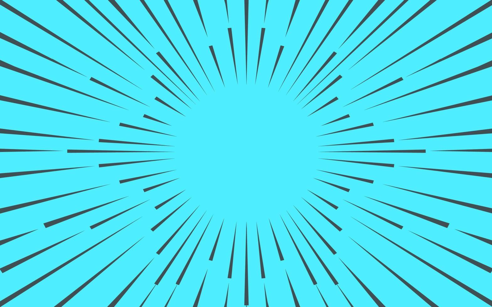 Comic book speed lines blue color vector