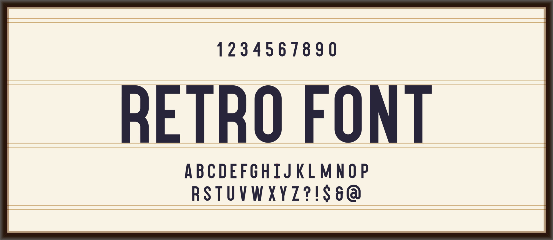 Vector retro font on lightbox trendy typography 7225025 Vector Art at ...