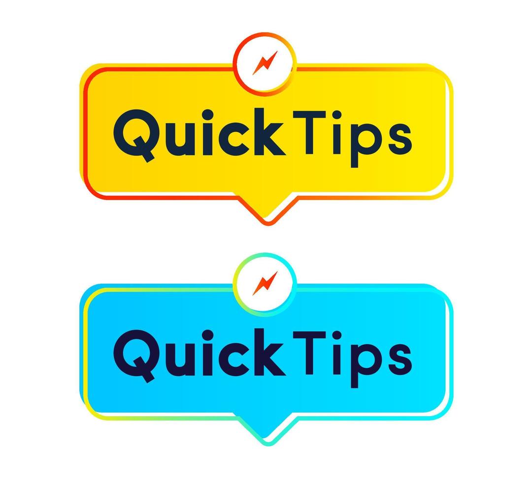 Quick tips sticker vector set modern style