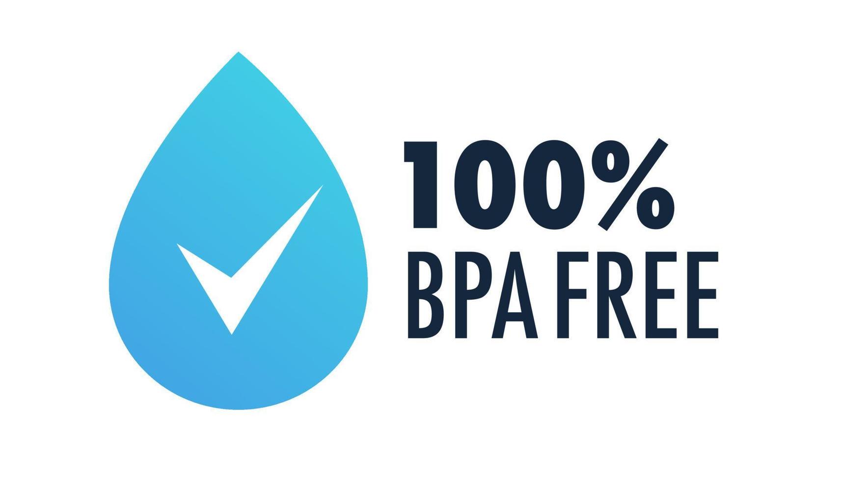Bpa free label with waterdrop for non-toxic plastic vector