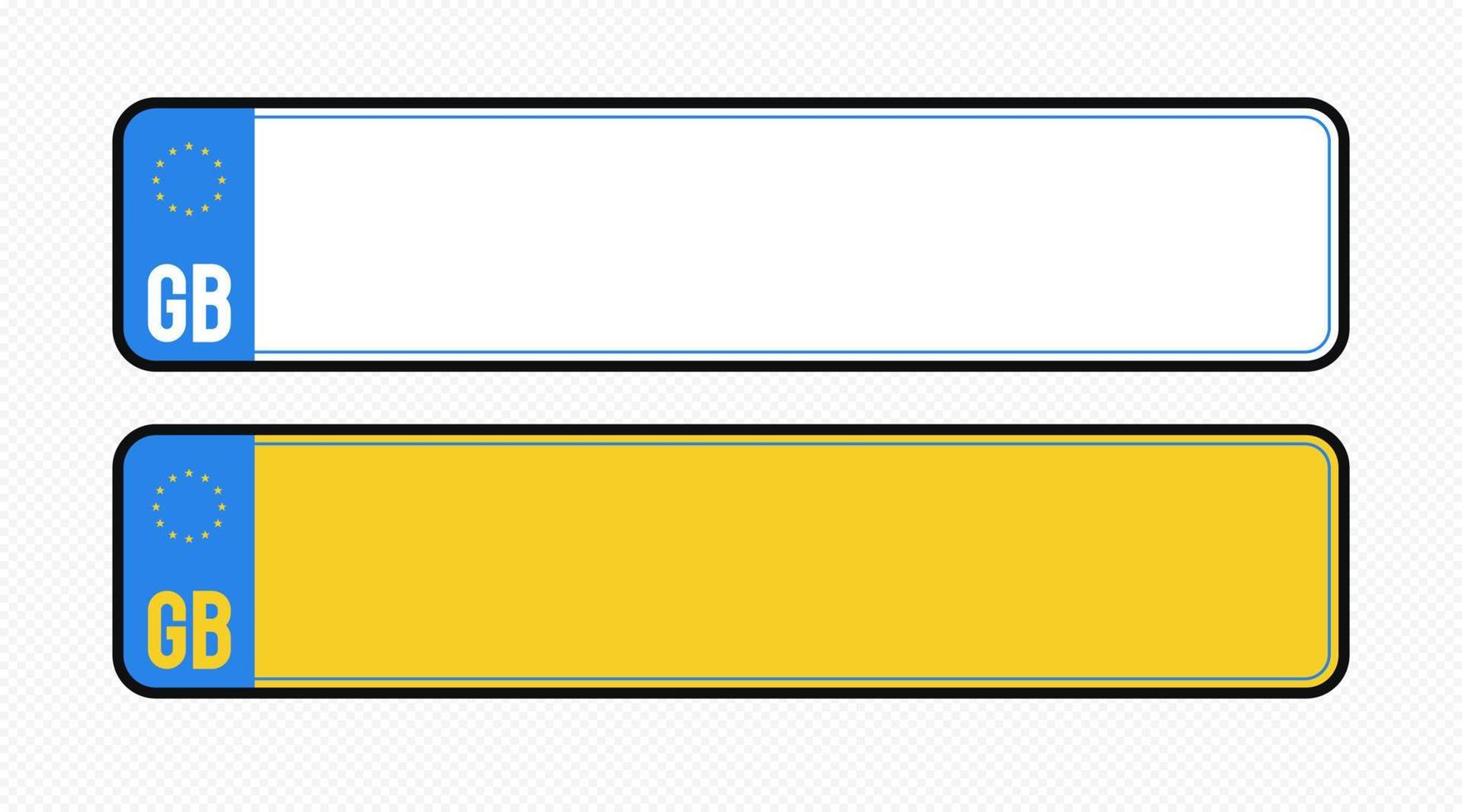 Great Britain plate templat set vector