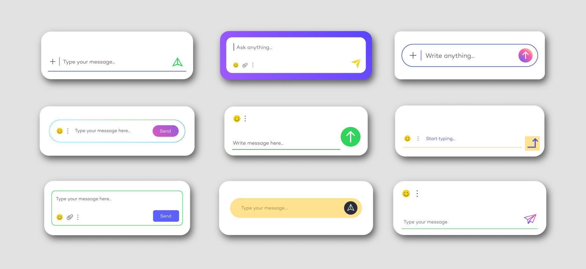 Send frame vector set isolated on background 7225157 Vector Art at Vecteezy