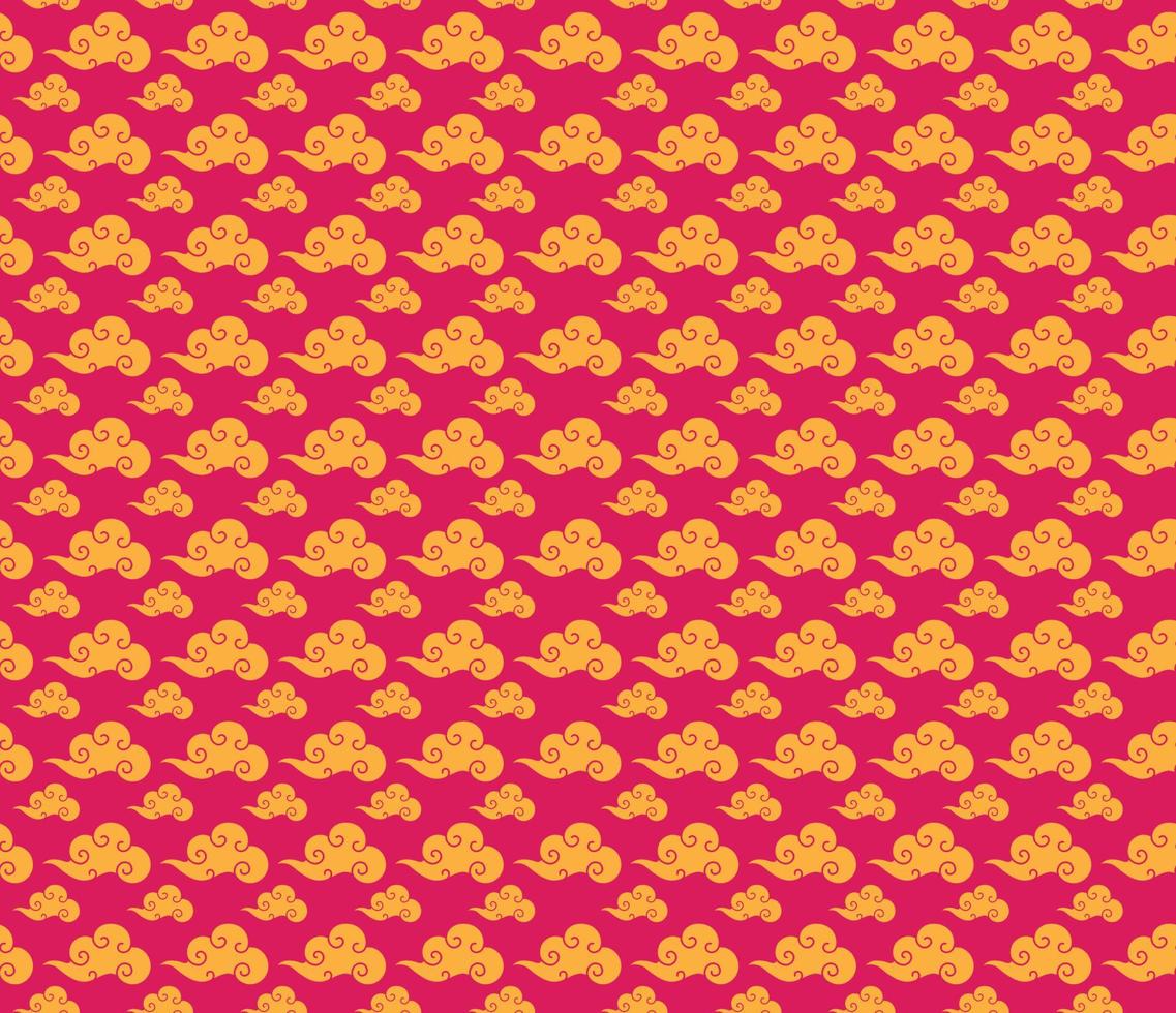 Tibetan sky seamless pattern elegant style on red background vector