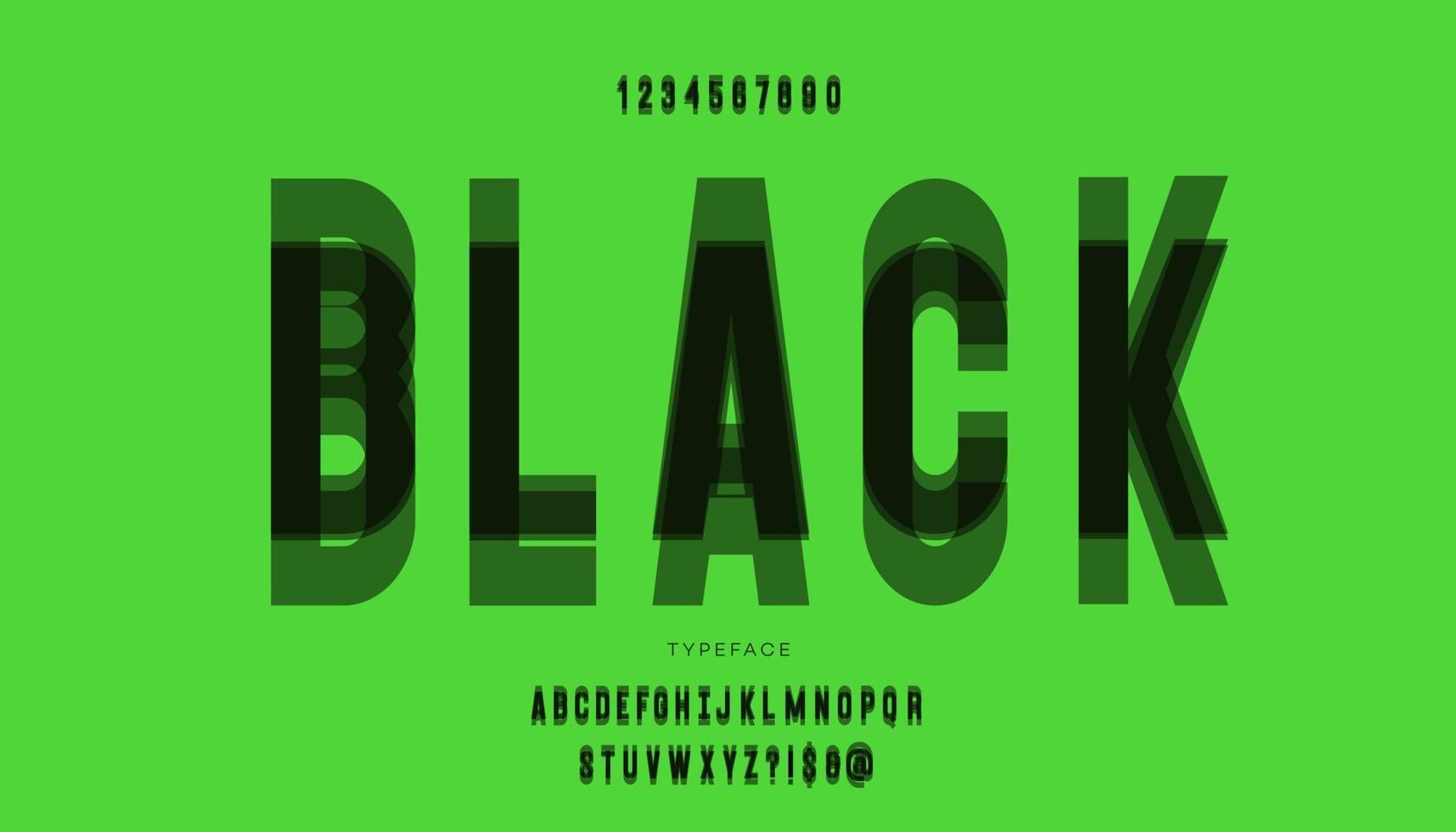 Vector black font modern typography