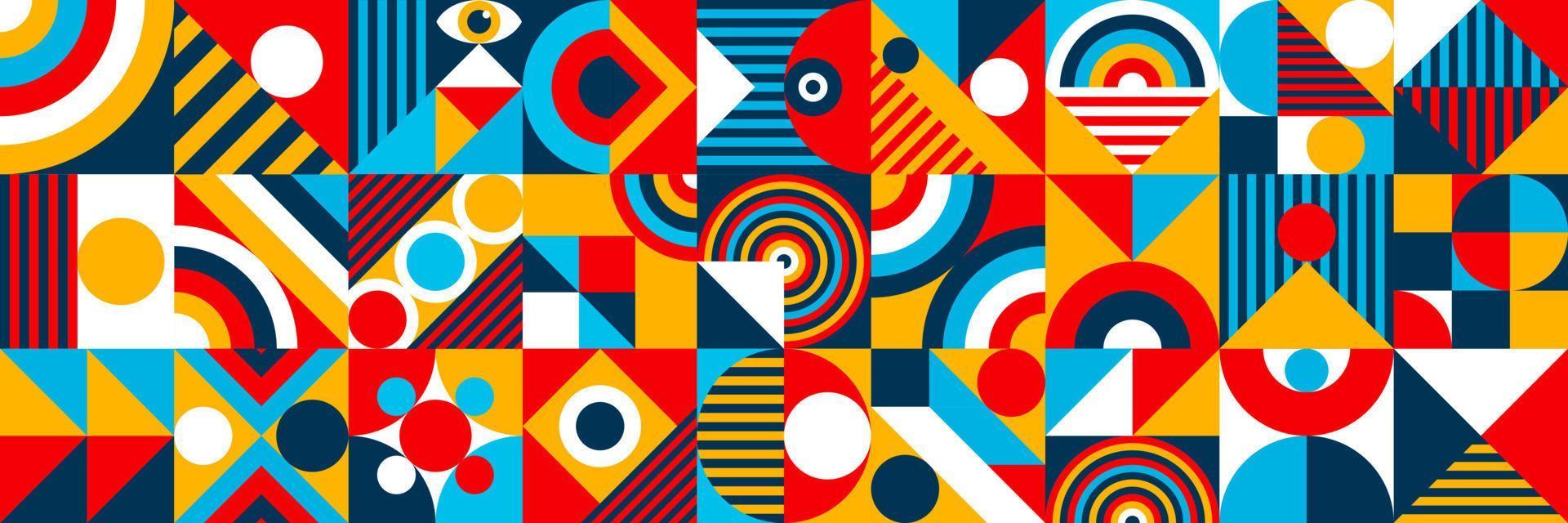 banner bauhaus estilo geométrico mínimo de los años 20 vector