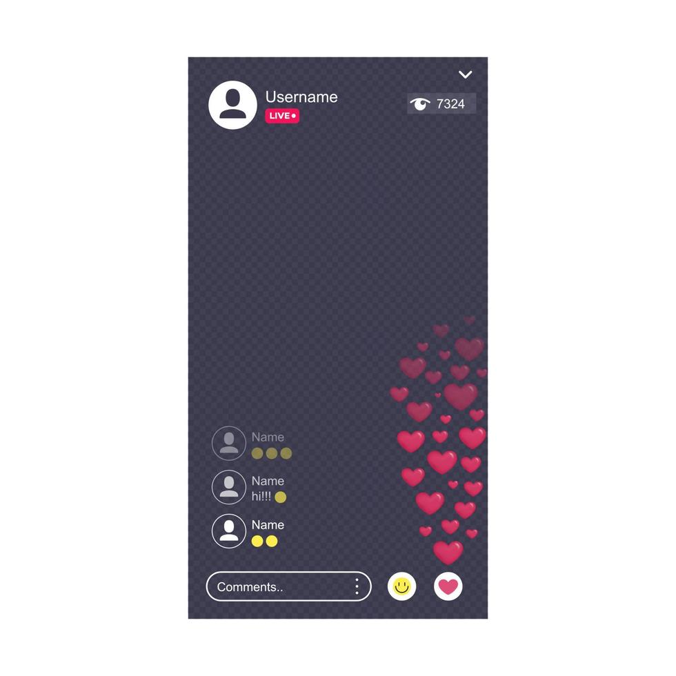Live podcast, online mobile streaming interface vector