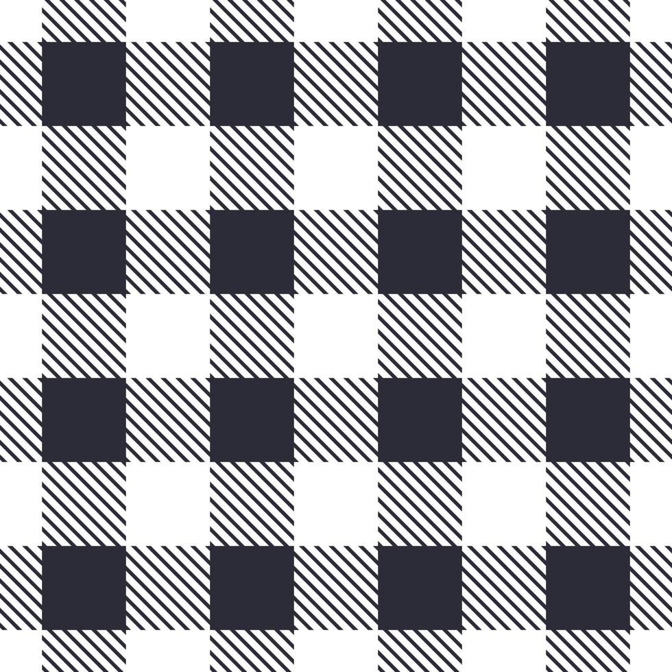 Gingham christmas pattern checkered plaids black white color vector