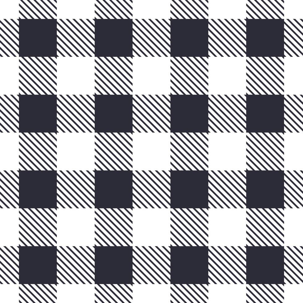 Gingham christmas pattern checkered plaids black white color vector