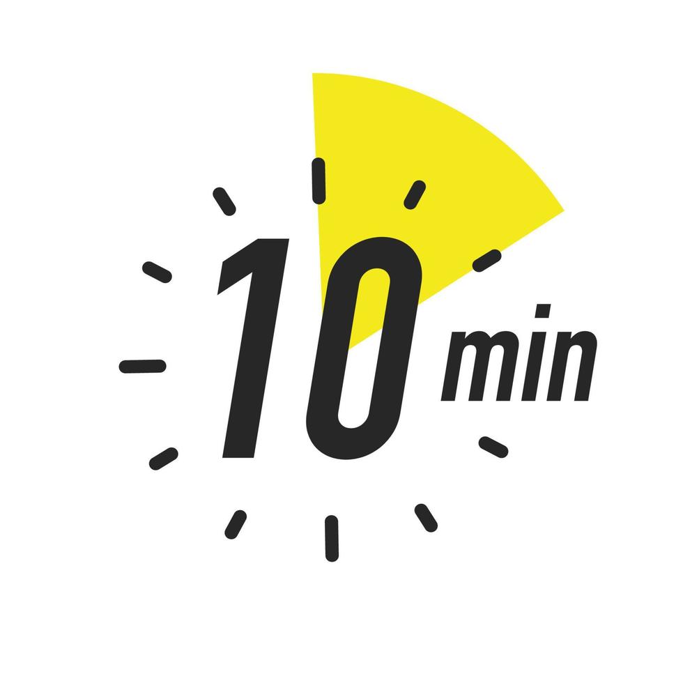 Timer 10 minutes symbol color style isolated on background vector