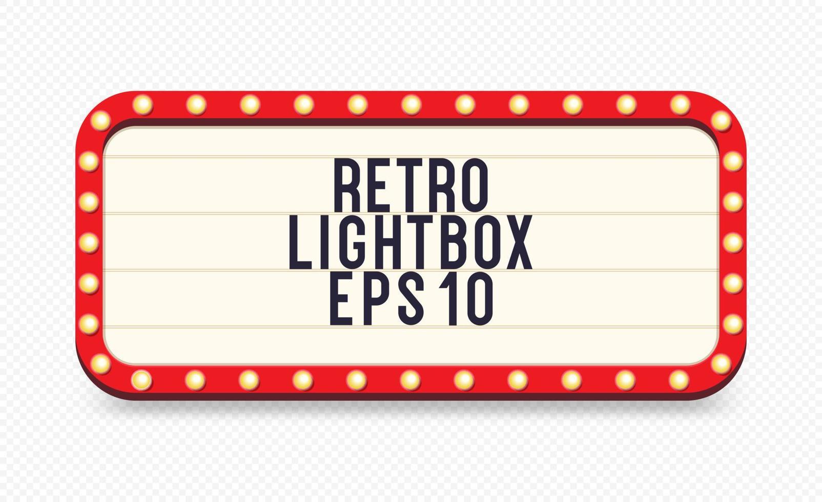 Retro lightbox template with lightbulb realistic style vector