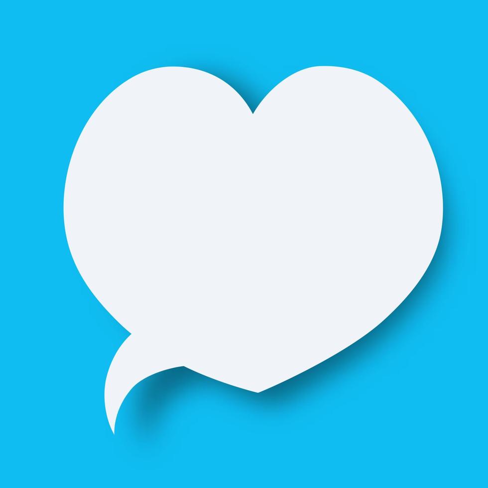 Heart speech bubble vector white color