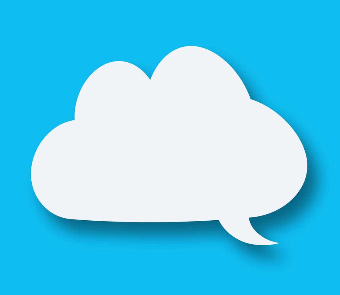 Speech bubble cloud vector white for chat