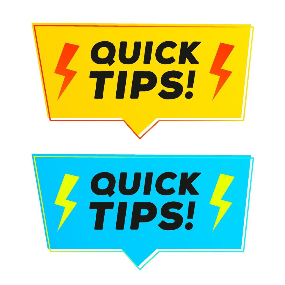 Quick tips  vector sticker set modern style
