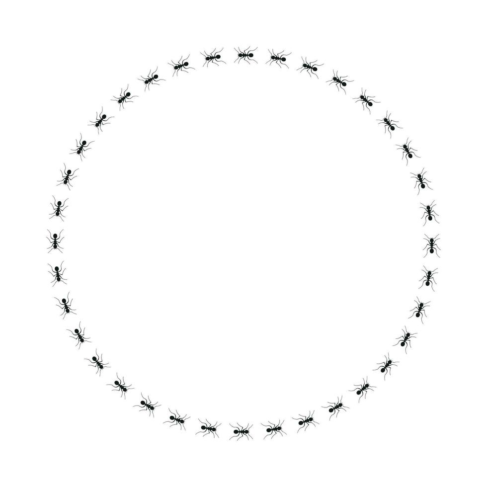 Ants circle frame. Path ants on circle vector