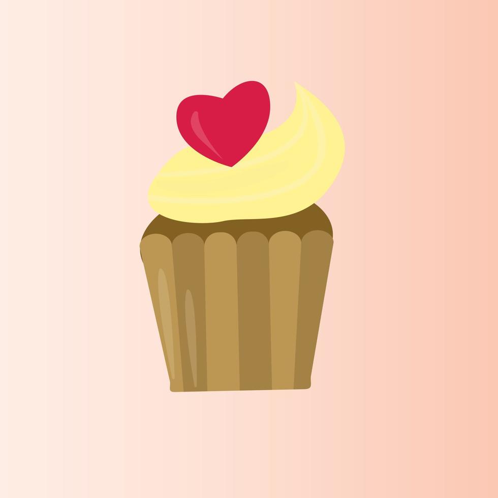 vector image of cupcake in doodle style
